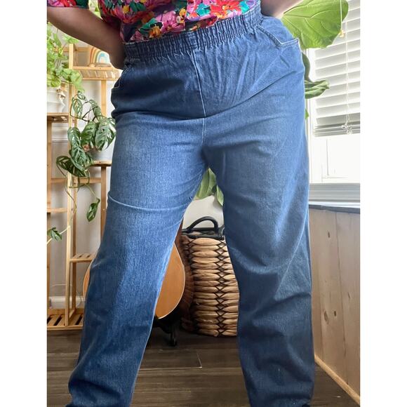 Vintage 80s Relaxed Baggy Medium Wash Jeans Size Large XL - Picture 2 of 9